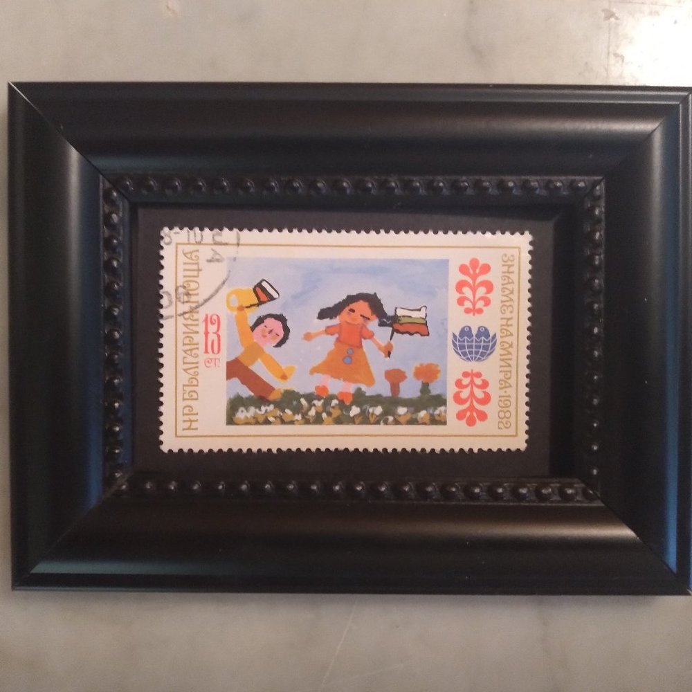 Framed Stamp Art - Children's Drawings